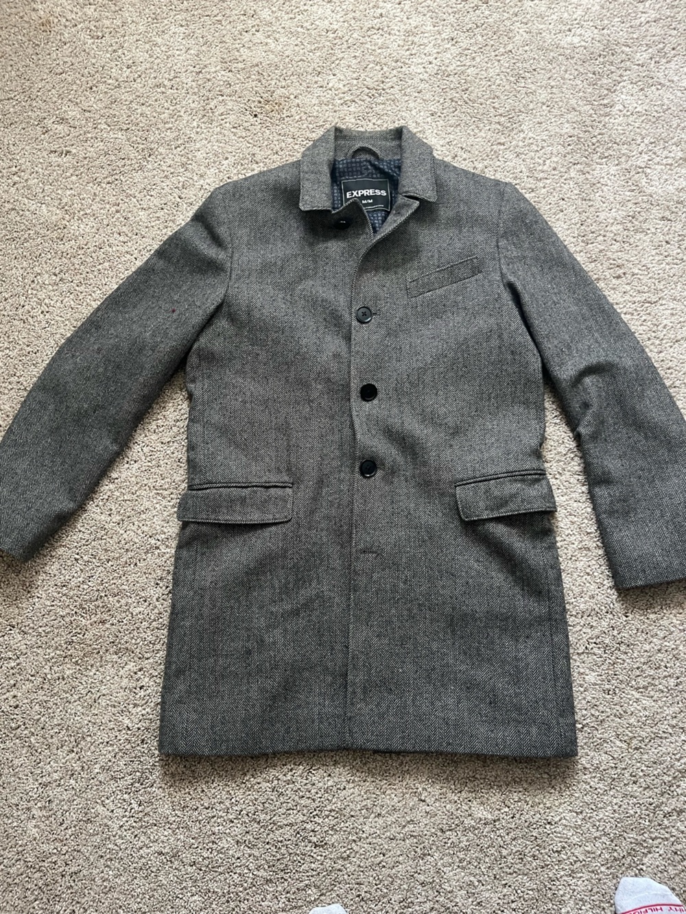 Express Men's Gray Pea Coat